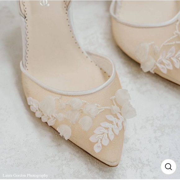 Bella Belle Lilly of the Valley kitten sling back kitten heals New Size 5 1/2 - Picture 2 of 11